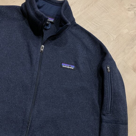 Patagonia Better Sweater Jacket Women's Medium Full Zip Navy Fleece Company Logo - Picture 2 of 8